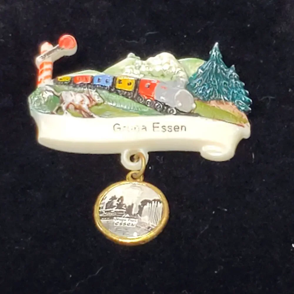 Vintage Original Gruga Essen Celluloid Novelty Brooch Pin 1930s